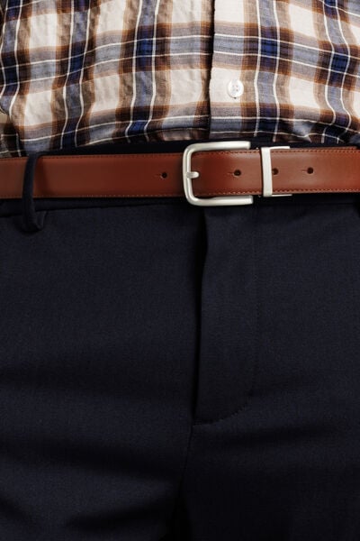 Coffret ceinture en cuir r&eacute;versible
