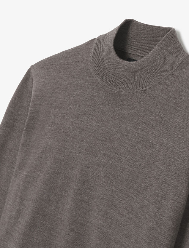 Trui schoorsteenkraag in merinos