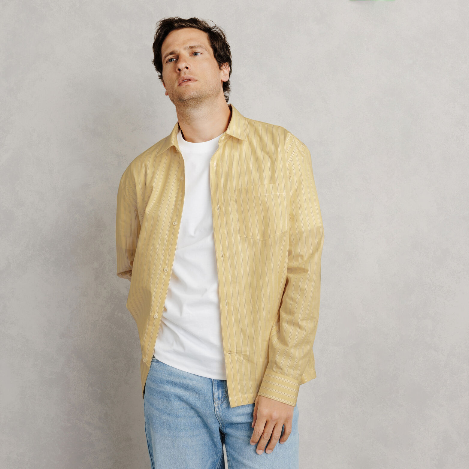 Chemise en coton boxy ray&eacute;e