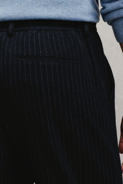 Gestreepte tapered broek met elastische taille