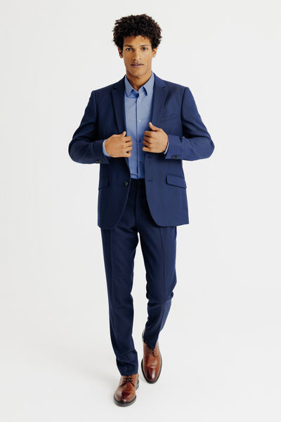 Makkelijk te strijken effen slim fit hemd