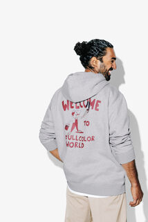 Sweat &agrave; capuche relax avec imprim&eacute; devant et dos