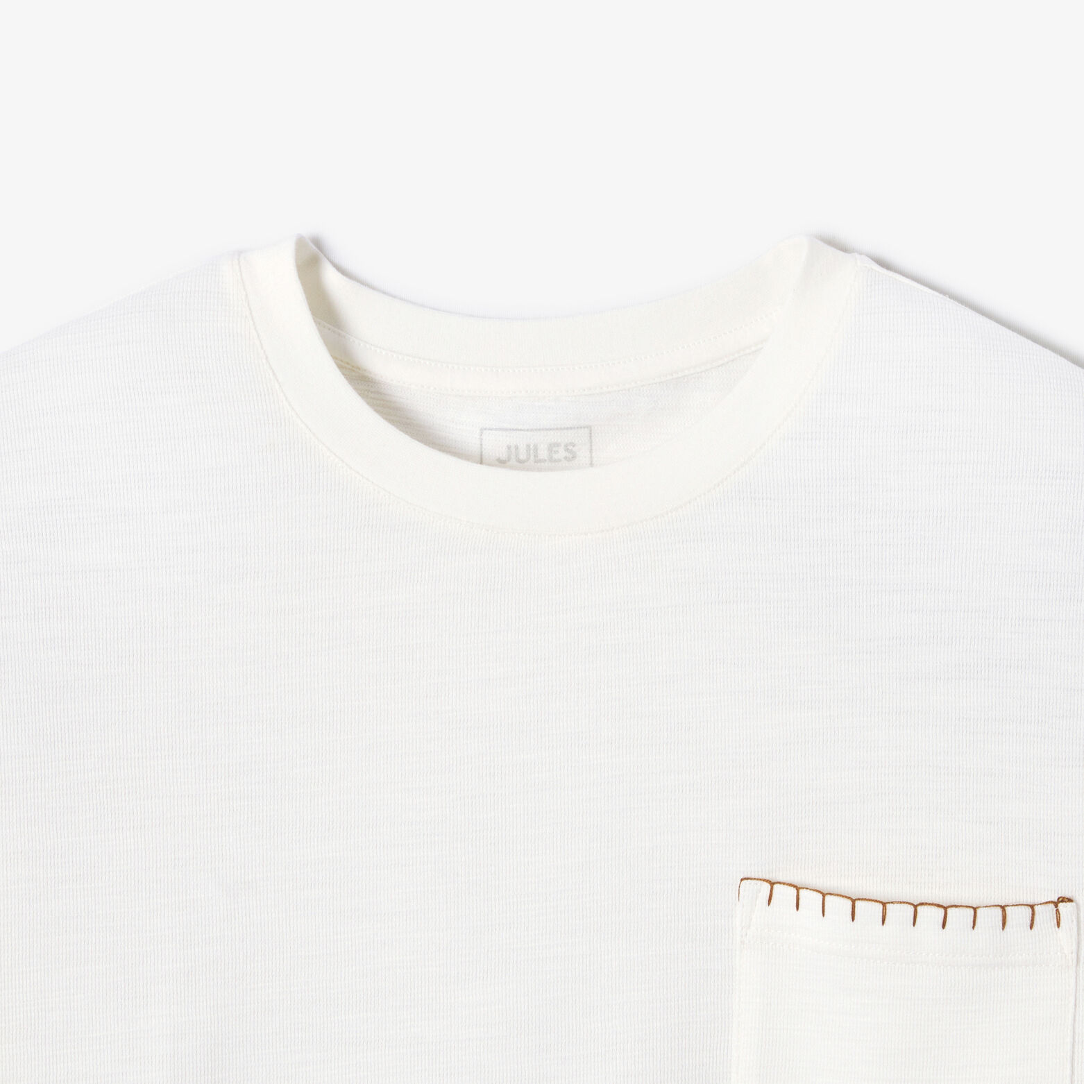 T-shirt in fantasiestof, borduursels mouweinden en