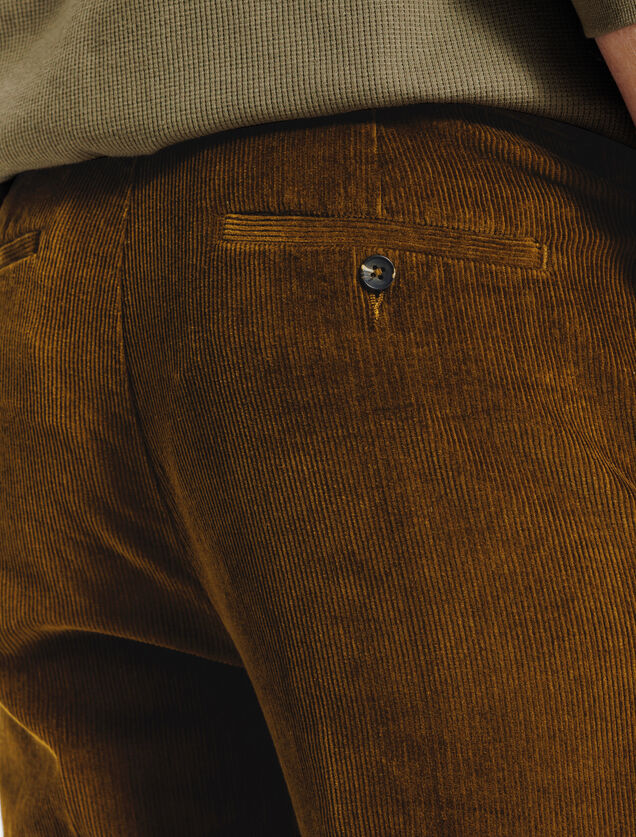 Straight fit chinobroek in fluweel