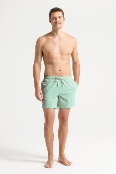 Gestreepte zwemshort in seersucker