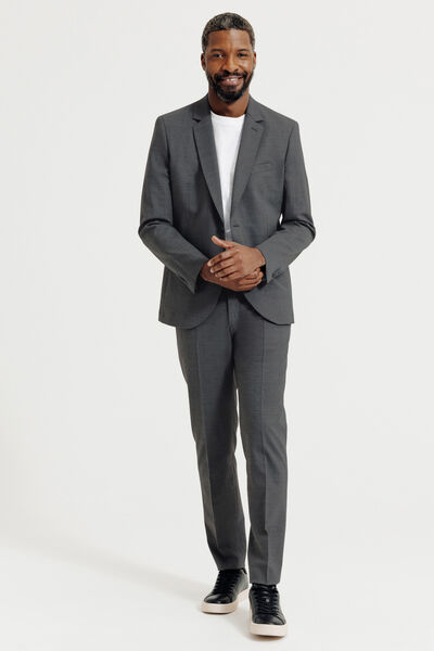 Costume 3 pi&egrave;ces slim bi-strech - Gris fonc&eacute;