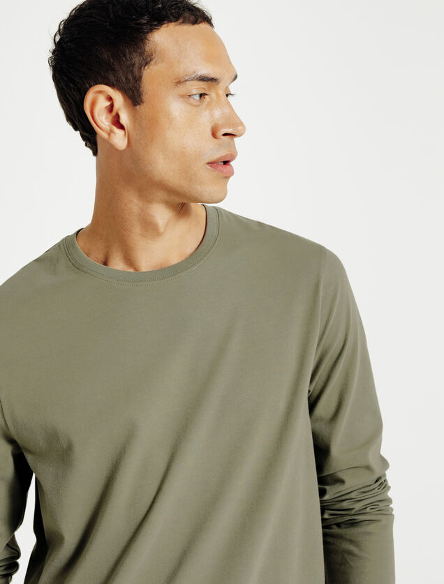 Slim basic T-shirt met ronde hals