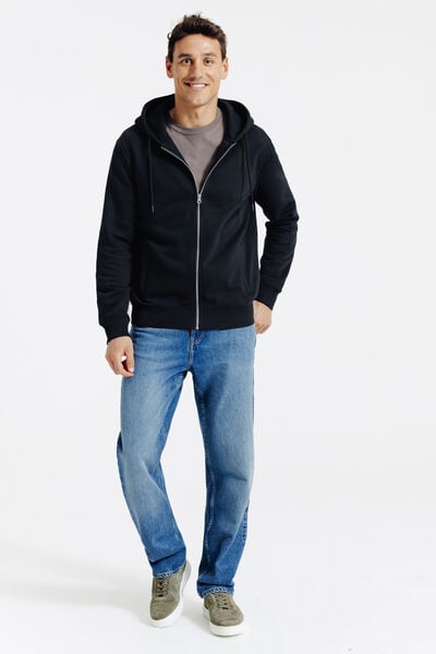 Sweater met kap en rits