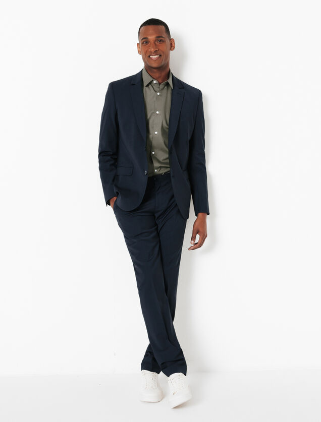 Chemise sans repassage en coton unie slim