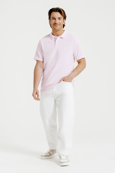 Polo manches courtes piqu&eacute; uni