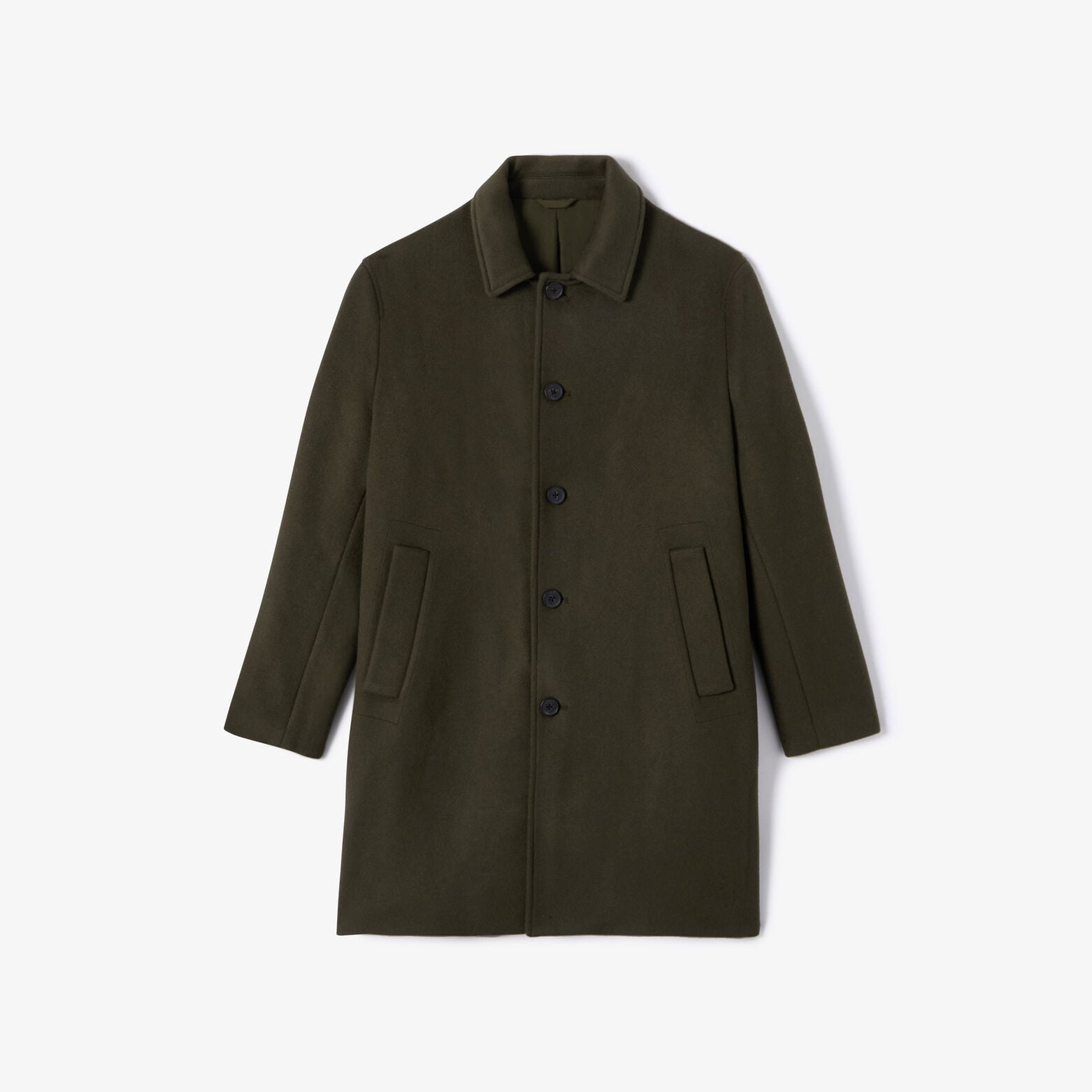 Manteau long col chemise laine majoritaire
