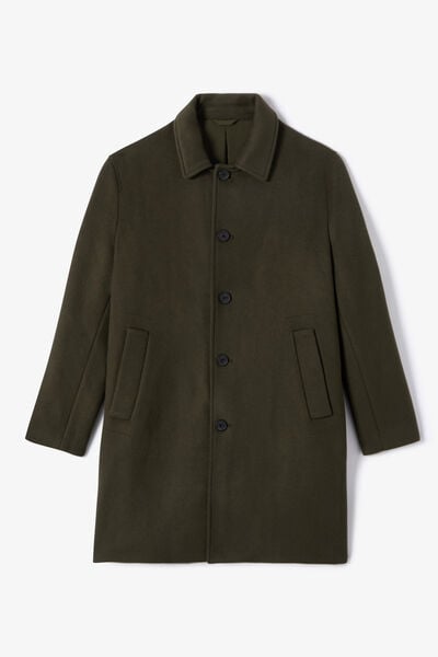 Manteau long col chemise laine majoritaire