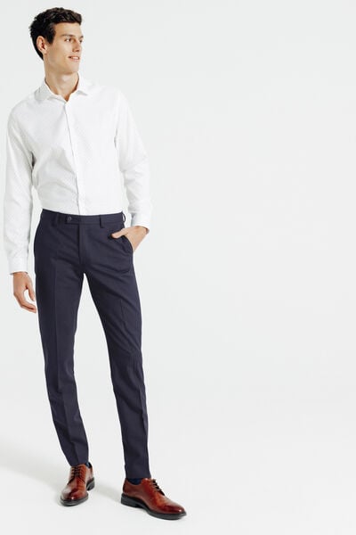 Slim fit kostuumbroek in bi-stretch