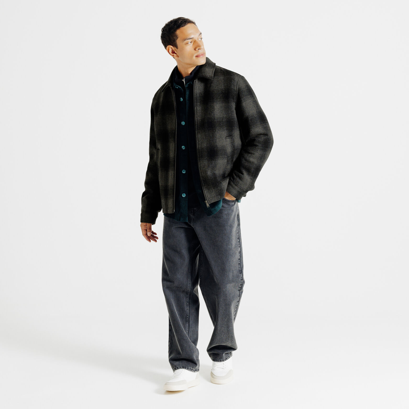 Blouson col chemise zippé