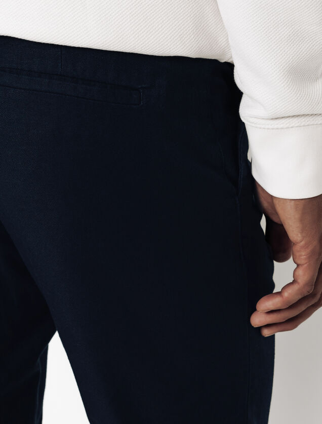 Pantalon droit m&eacute;lange coton lin