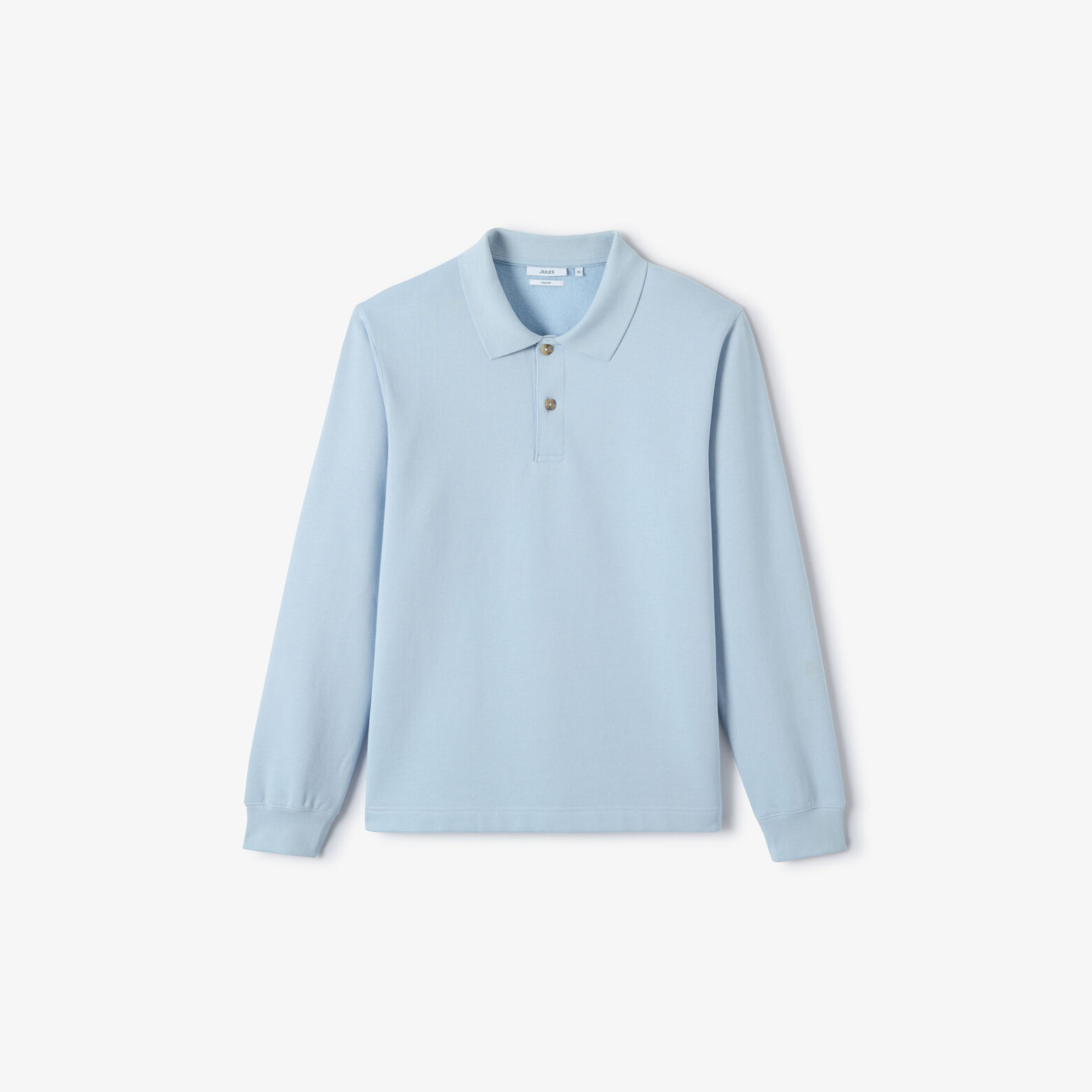 Sweat col polo boutonn&eacute; molleton uni