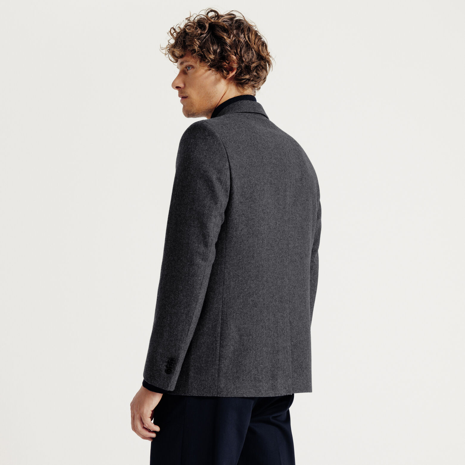 Comfort fit blazerjasje met visgraatmotief