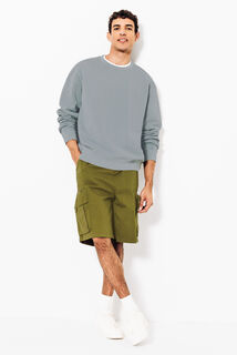 Sweat col rond mati&egrave;re effet d&eacute;lav&eacute;