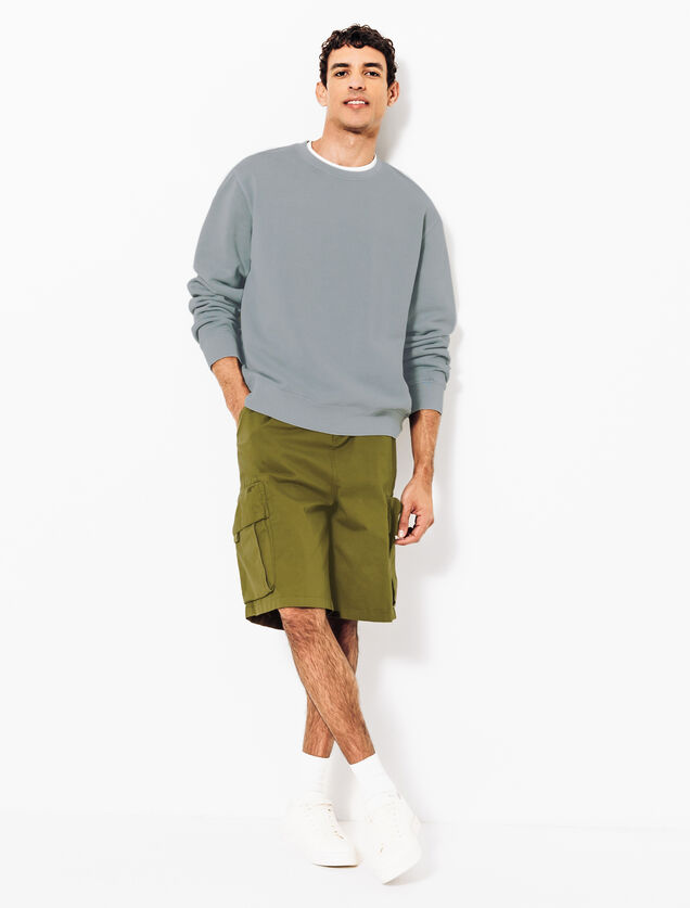 Sweat col rond mati&egrave;re effet d&eacute;lav&eacute;