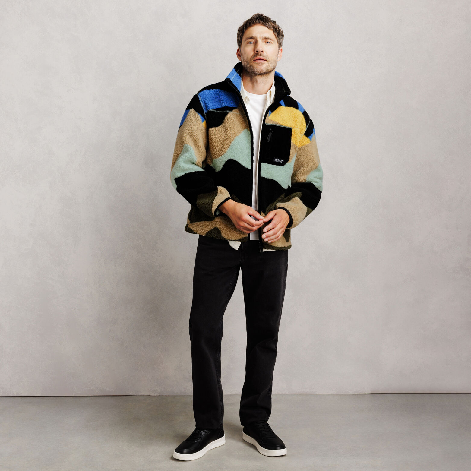 Sweat zipp&eacute; sherpa imprim&eacute;