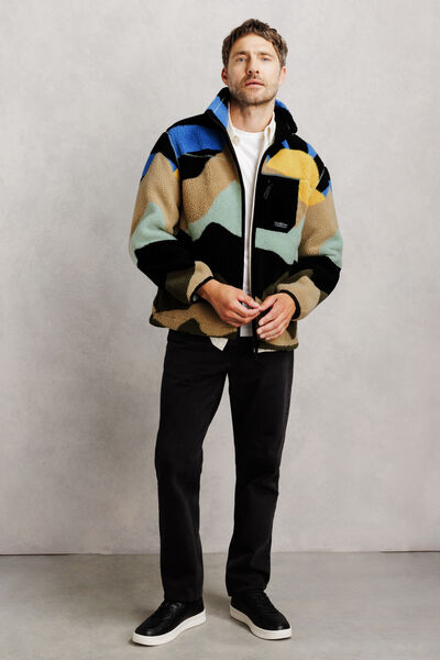Sweat zipp&eacute; sherpa imprim&eacute;