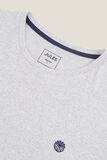 T-shirt met microstrepen en borduursel op de borst