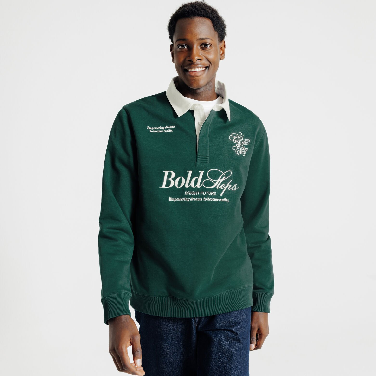 Sweater polokraag in fantasiestof