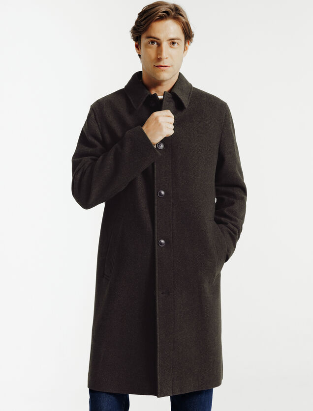 Manteau long col chemise