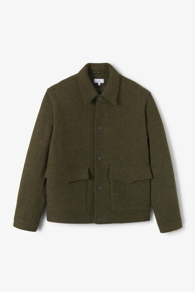 Blouson en laine col chemise