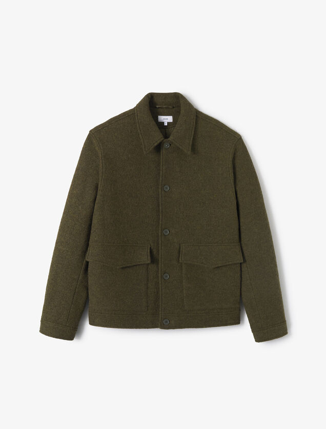 Blouson en laine col chemise