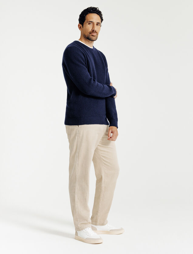 Pantalon en velours taille &eacute;lastiqu&eacute;e