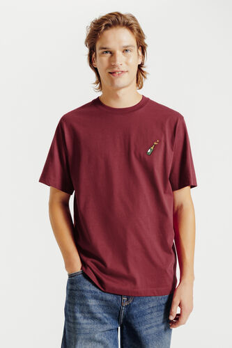 Tee shirt brodé poitrine en coton