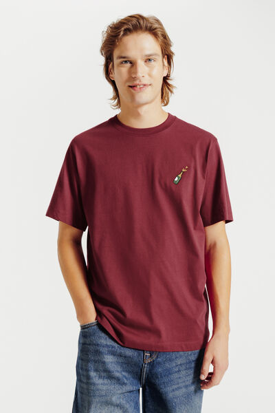 Tee shirt brodé poitrine en coton