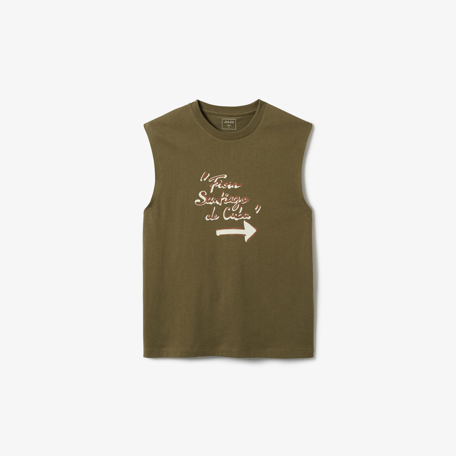 Tanktop met opdruk vooraan "From Santiago to Cuba"