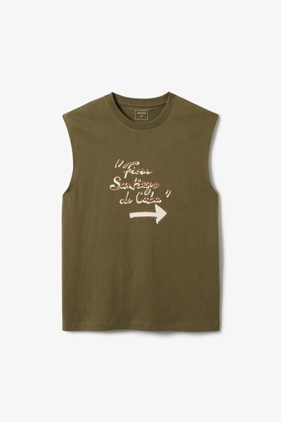 Tanktop met opdruk vooraan "From Santiago to Cuba"
