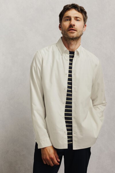 Chemise en velours c&ocirc;tel&eacute; unie 100% coton