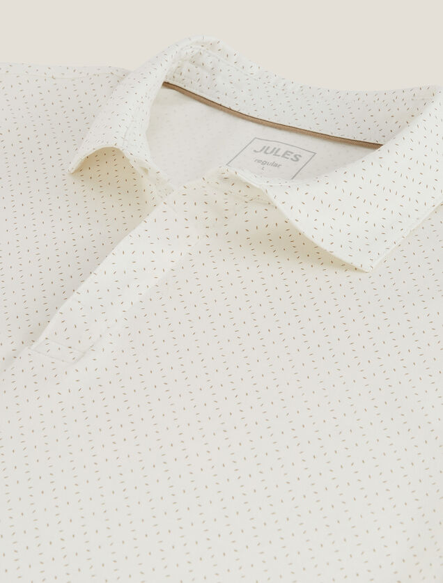 Polo in tricot met korte mouwen, print en Italiaan