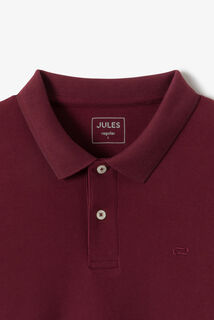 Effen polo in piqu&eacute;katoen, met lange mouwen