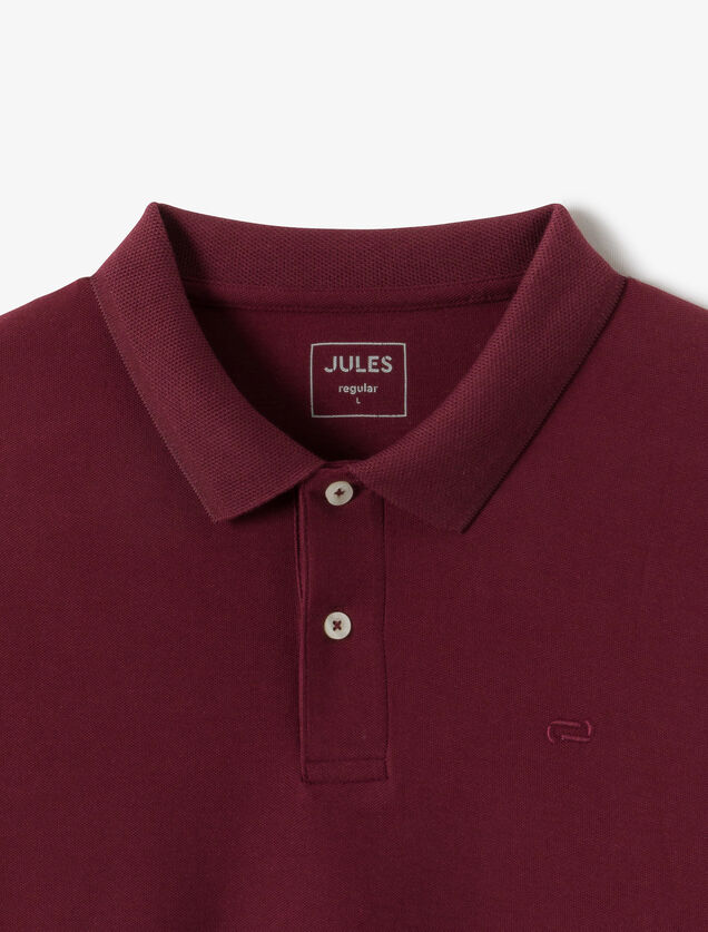 Effen polo in piqu&eacute;katoen, met lange mouwen