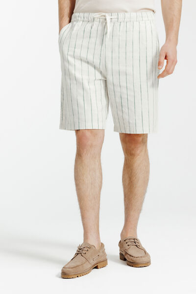 Gestreepte bermuda met elastische tailleband