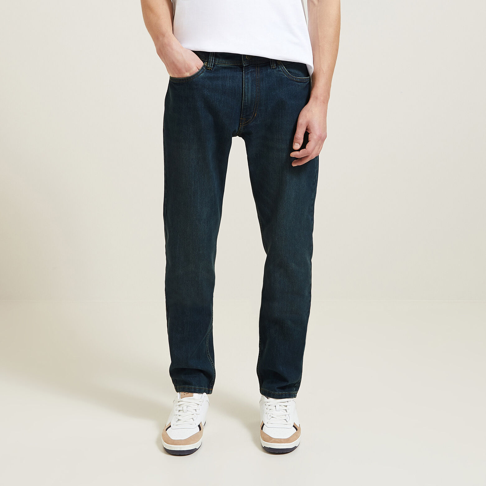 Jean straight 4 longueurs coton polyester recyclés