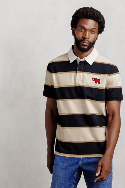 Geborduurde polo korte mouwen licentie Keith Harin