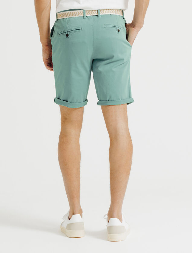 Effen chino short met riem