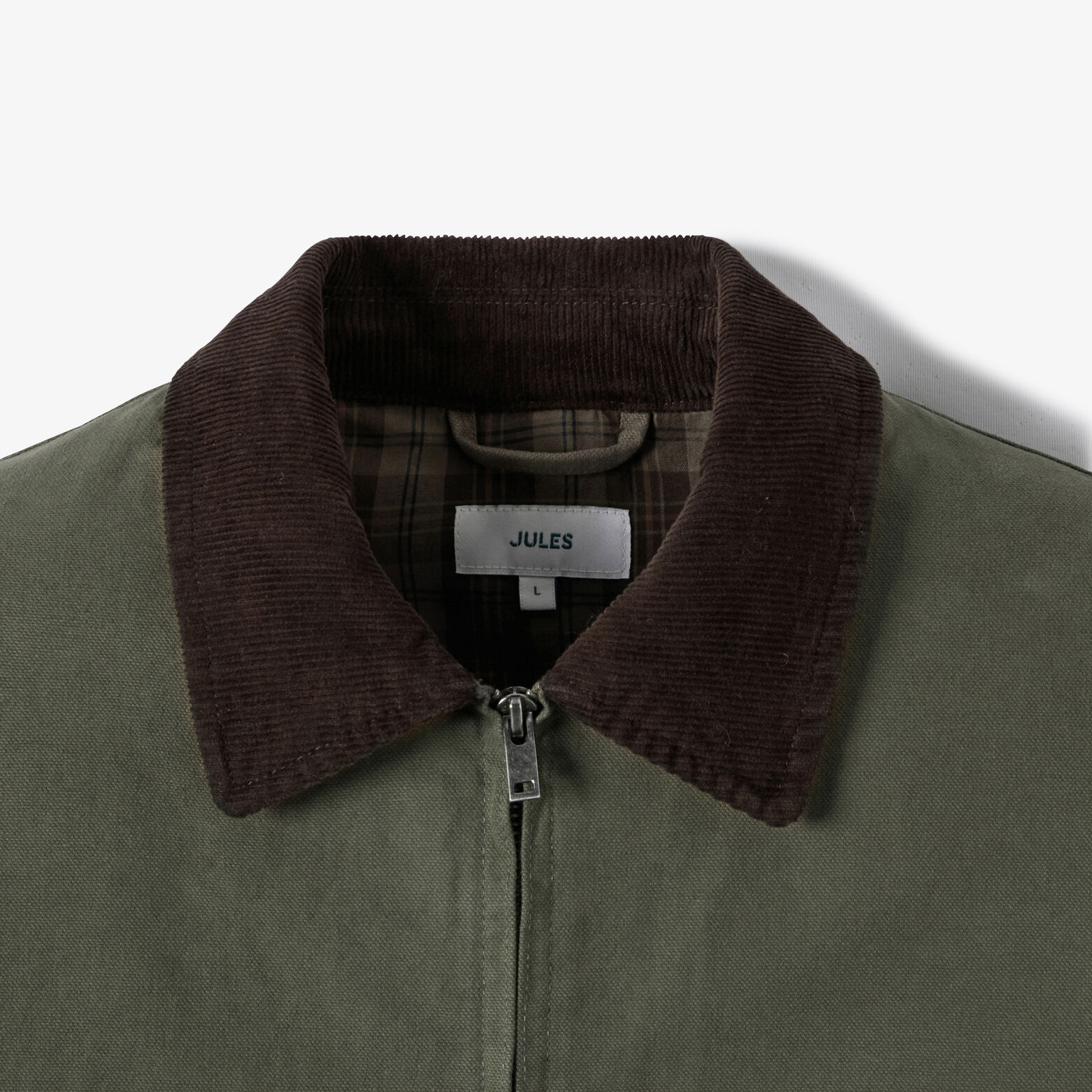 Veste zipp&eacute;e col chemise en velours