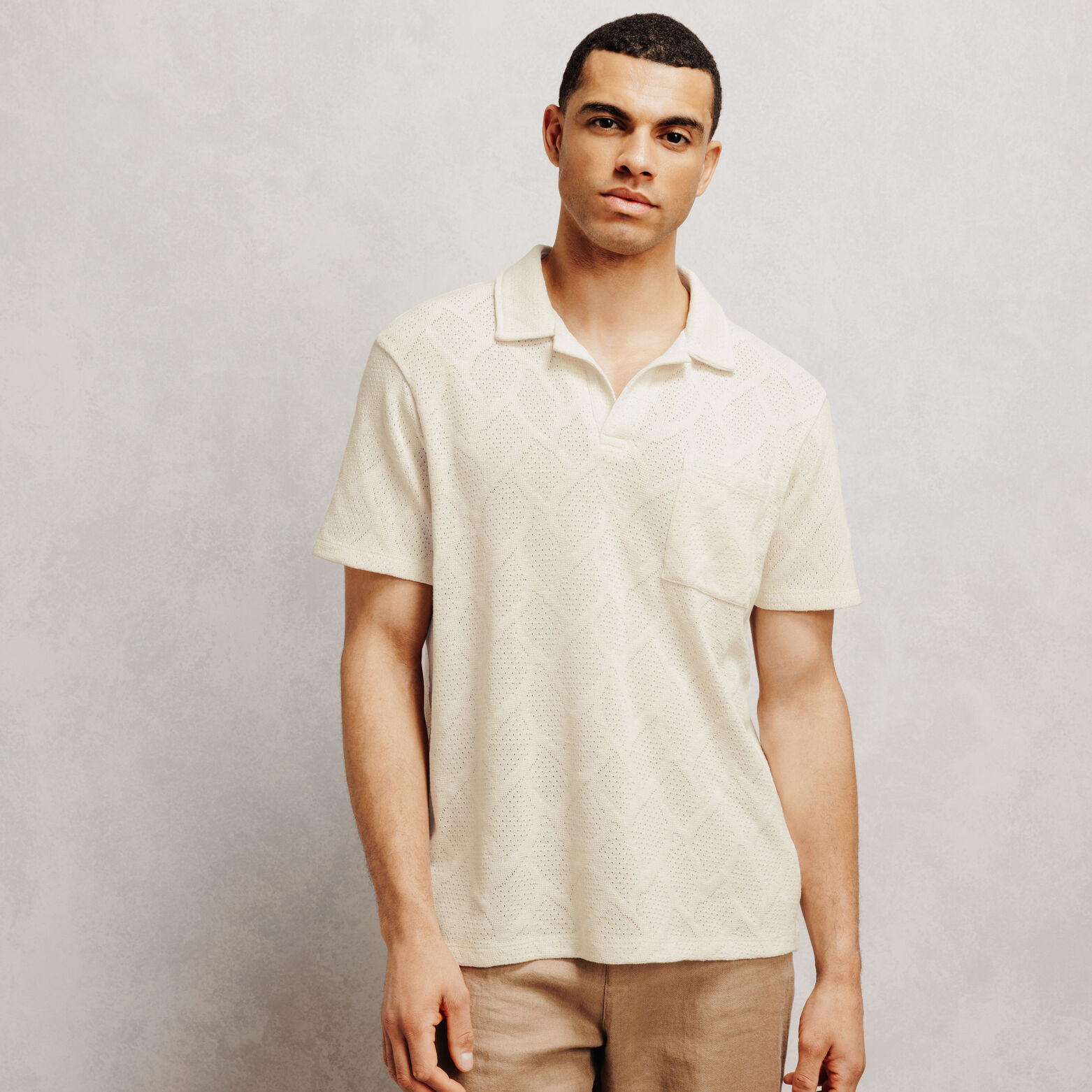 Polo col resort jacquard