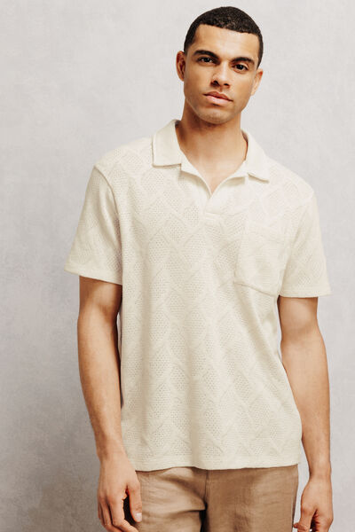 Polo col resort jacquard