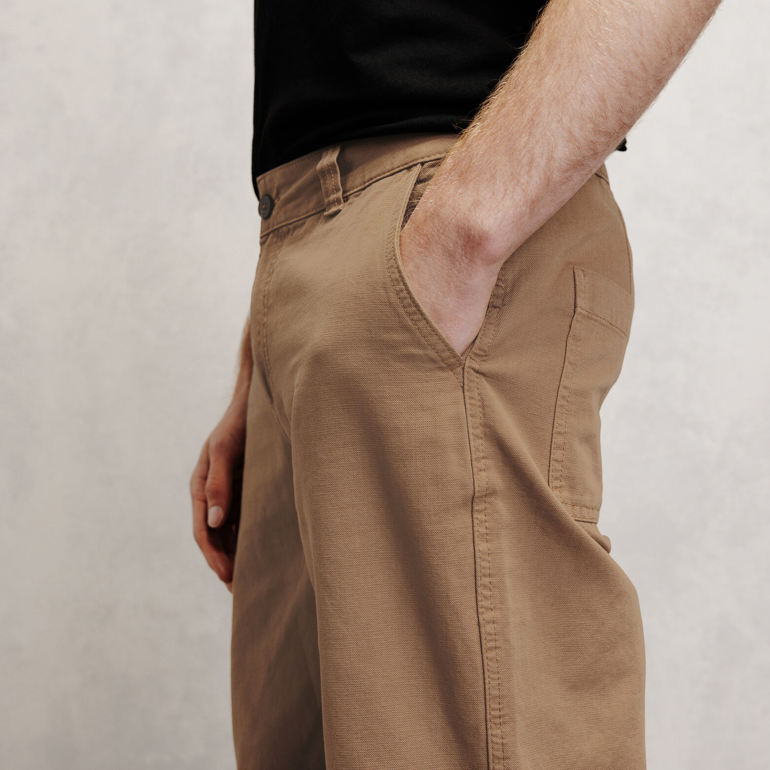 Loose fit broek in katoen en linnen