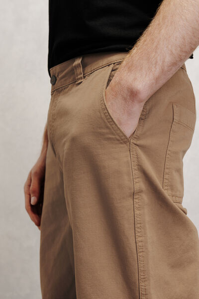 Loose fit broek in katoen en linnen