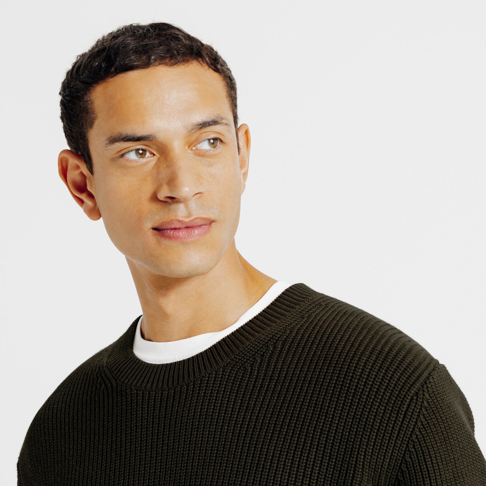 Pull col rond en côte