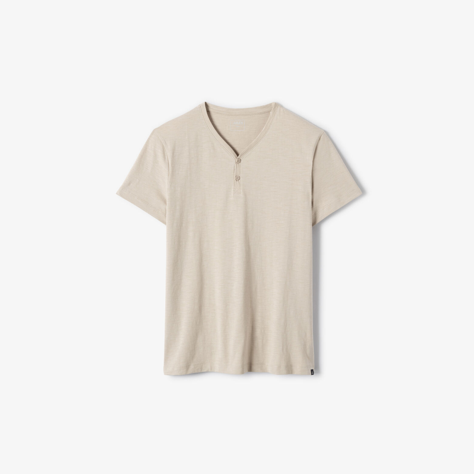 T-shirt met knooplijst in gevlamde stof